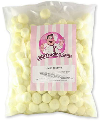 Lemon Bonbon 1KG Value Bag Traditional Toffee Centred Lemon Bon Bon