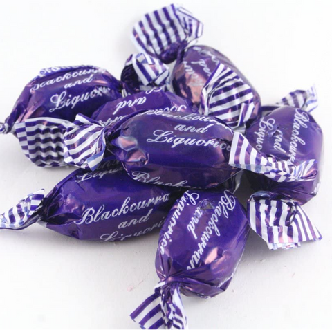 Blackcurrant And Liquorice Boiled Sweets With A Chewy Liquorice Toffee Centre