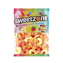Sour Sweets Fizzy Peach Rings 1kg Sharebag Peach Rings