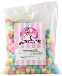 Bubblegum Balls 1KG Value Bag Multi-coloured Tutti Frutti Flavoured Bubblegum Balls