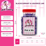 Blackcurrant And Liquorice Sweet Jar A Gift jar Full Of Blackcurrant And Liquorice Sweets