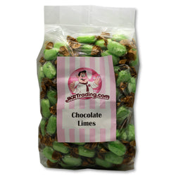 Chocolate Limes 1KG Value Bag Of Lime Flavoured Sweets With Chocolate Centre