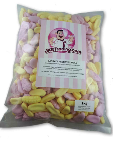 Barratt Assorted Foam Mix Shrimps And Mini Bananas 1kg Value Share Bag
