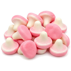 Pink Mushrooms | Fruit Flavour Jelly & Foam Sweets | Choose Weight | Freshly Packed