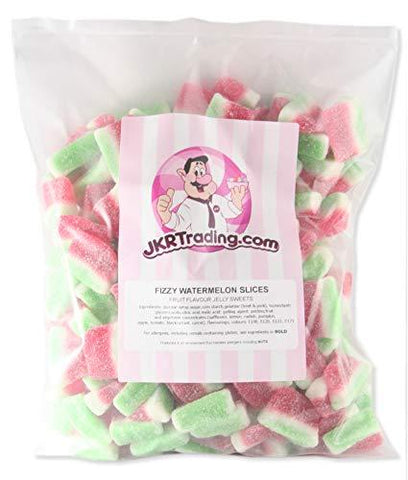 1KG Value Bag Fizzy Watermelon Novelty Shaped Fruit Flavoured Jellies
