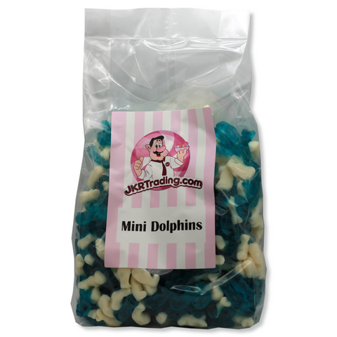 Mini Dolphins 1Kg Sharebag Of Blue And White Jelly Sweets