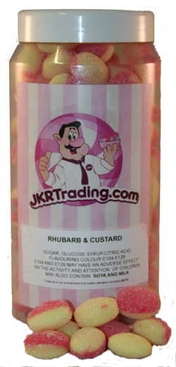 Rhubarb And Custard Gift Jar A Sweet Jar Full Of Rhubarb And Custards - JKR Trading