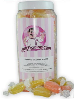 Orange And Lemon Slices Sweet Jar A Gift Jar Full Of Sweets - JKR Trading