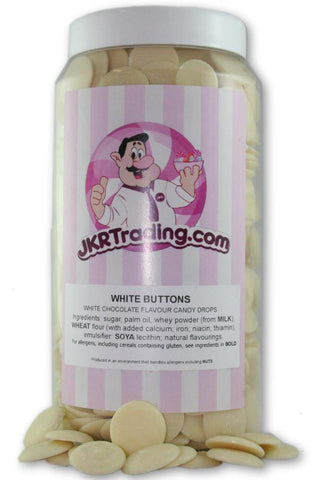 White Buttons Sweet Jar A Gift Jar Full Of White Drops - JKR Trading