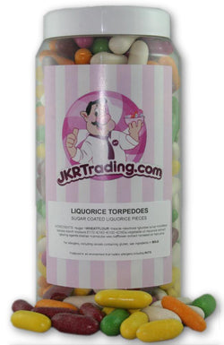 Liquorice Torpedo Sweet Jar A Gift Jar Full Of Liquorice Torpedos - JKR Trading