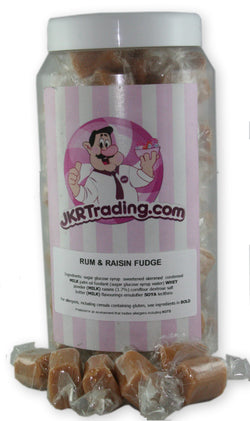 Rum And Raisin Fudge Sweet Jar Gift Jar Full Of Rum And Raisin Fudge Pieces