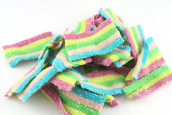 rainbow bites Fizzy assorted fruit flavoured rainbow coloured belts. - JKR Trading