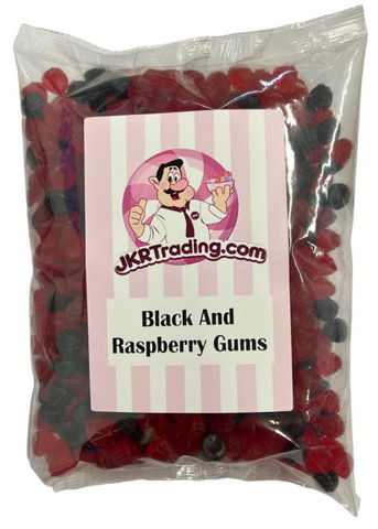 Black And Raspberry Gums 1KG Share Bag Full Of Fruit Flavoured Gums