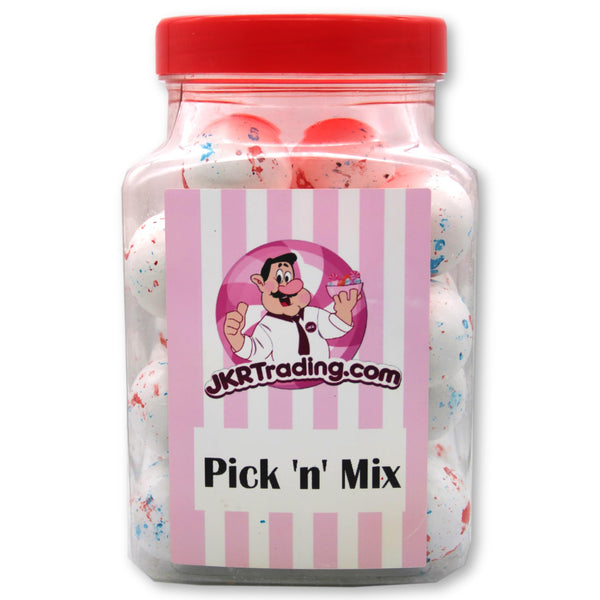 White Giant Gobstoppers Sweet Jar 30 Sweets In Gift Jar
